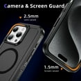 thumbnail image 6 of Dteck for iPhone 16 Pro Max Case with Camera Lens Protector, Compatible with MagSafe, Magnetic Heavy Duty Drop Protection Rugged Shockproof Touch Durable Phone Case with Invisible Kickstand 6.9",Black, 6 of 7