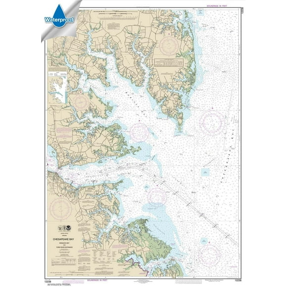NOAA Chart 12238: Chesapeake Bay Mobjack Bay and York River Entrance 33.6 x 47.1 (Waterproof)