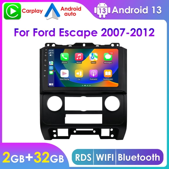 Android Auto Wifi GPS Navigation 2 32GB Car Stereo Radio Head Unit Carplay Bluetooth For Ford Escape 2007-2012