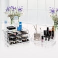 thumbnail image 2 of GoDecor 3 Drawers Acrylic Cosmetic Organizer Makeup Case Holder Drawers Jewelry Storage Box Clear Acrylic, 2 of 5