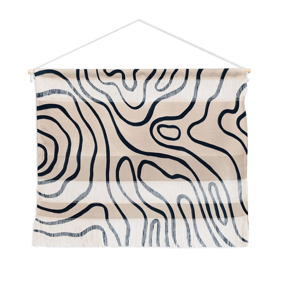 Society6 Alisa Galitsyna Topographic Map Fiber Wall Art 47" x 32"