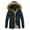 Dark Blue, variant on Herrnalise Men's faux fur CollarHooded Solid Casual Mid Length Thickening Keep Warm Zipper Pocket Jacket Coats M-5XL Khaki