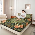 thumbnail image 3 of jejeloiu Vibrant Mandala King Sheets For Men Women,Peacock Pattern Bedding,Multi Black,4 Pieces,1 Flat Sheet, 1 Fitted Sheet and 2 Pillowcases, 3 of 6