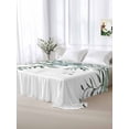 thumbnail image 6 of Green Eucalyptus Leaves Flat Sheets Only Queen Size, Soft Breathable Bed Top Sheets for Mattress, Summer Botanical Watercolor Luxury Bedding Flat Sheets for Home Hotel Bedroom Bed Protection, 6 of 9