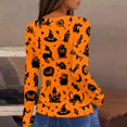 thumbnail image 5 of IYYVV Womens Halloween Shirts Long Sleeve Crewneck Casual Dressy Tops Funny Ghost Pumpkin Graphic Halloween Fall Fashion Top Yellow 2XL, 5 of 7