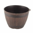 thumbnail image 1 of Large Capacity Imitated Wood Planting Barrel Retro Design PP Resin Ideal For Balconies Offices, 1 of 8