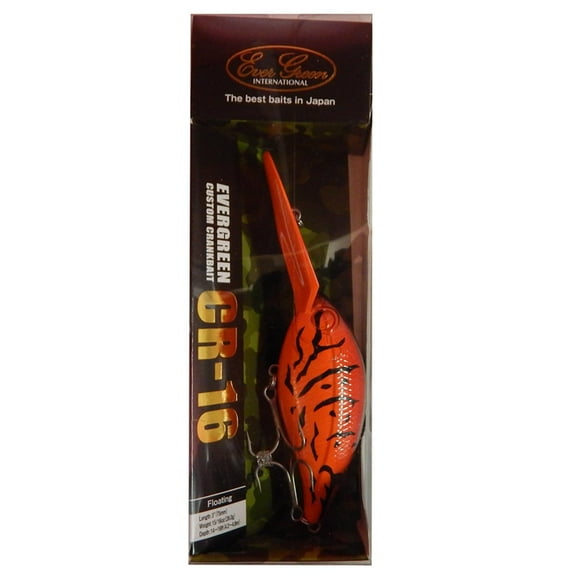 Ever Green CR-16 Crankbait 3" Lure 15/16 Ounce Fire Craw, CR-16-64