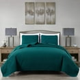 thumbnail image 2 of Chezmoi Collection Austin King Oversized Bedspread Set, 3-Piece Lightweight Microfiber Quilted Coverlet for All Seasons, Teal, 2 of 9