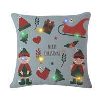 Hwkond Sofa Pillows Covers Christmas Lighting LED Cushion Cover Home Decor Throw Pillowcase Sofa Flashing,(Up to 25% Off)MulticolorC