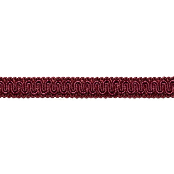 5/8" (1.5cm) Basic Solid Collection Scroll Gimp Braid Trim (Style# 0058SG), Dark Wine Red #E10 (Dark Burgundy Red) 144 Yards (432 ft/131.5m)