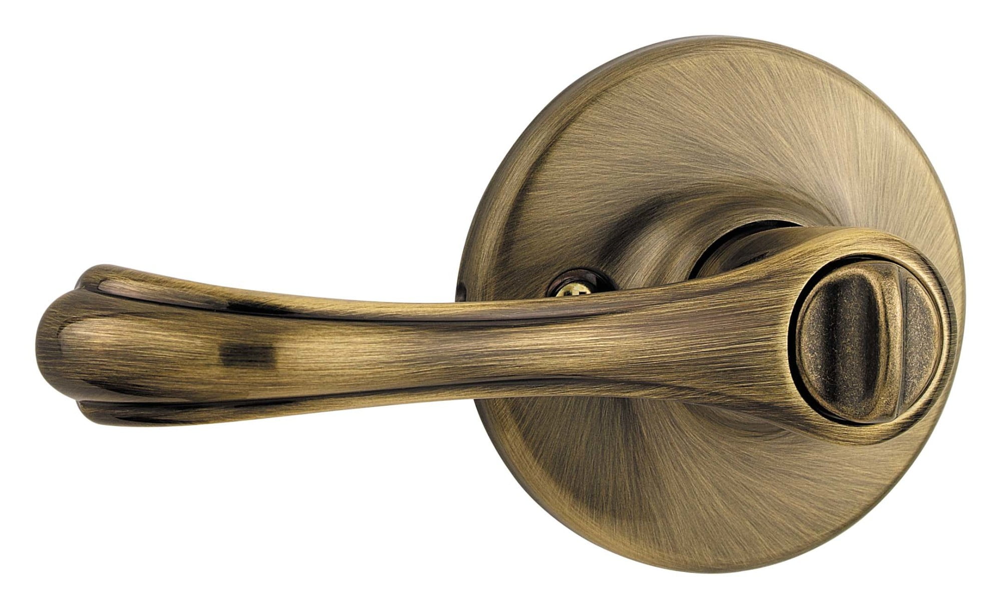 Kwikset Dorian Lever Privacy in Antique Brass