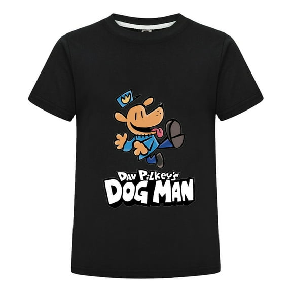 Dog Man Jumping Pose Kids Boys Girls T-Shirt – Playful Action Comic Tee Top for Young fans