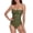 Army Green, variant on Women's Black Twist Front Ruched One Piece Swimwear Bandeau Strapless Swimsuit Tummy Control One piece Bathing Suit