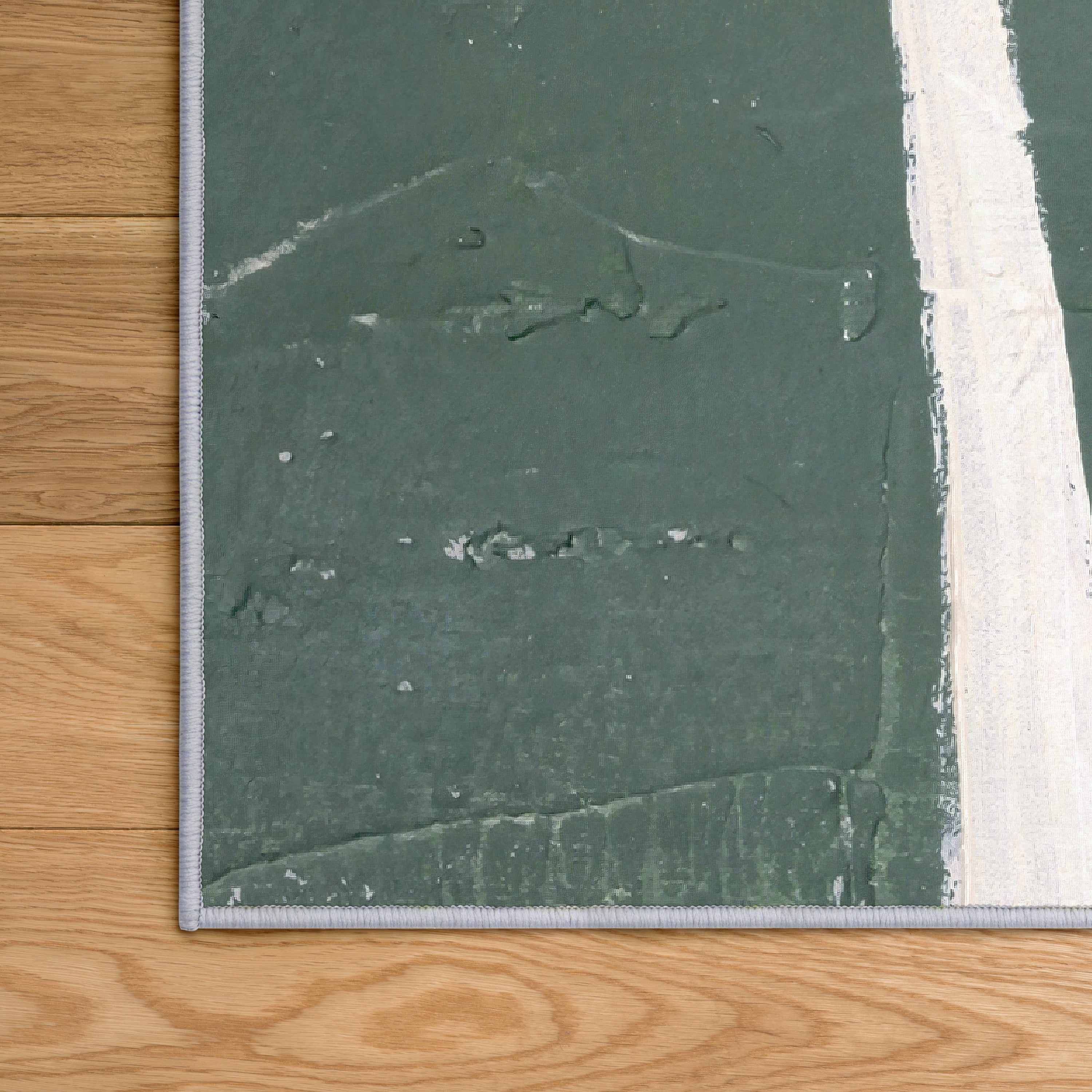 Green Grafica Washable Abstract Art Area Rug size 8'x10', Power-loomed, Heavenly Softness with Non-Slipping Backing