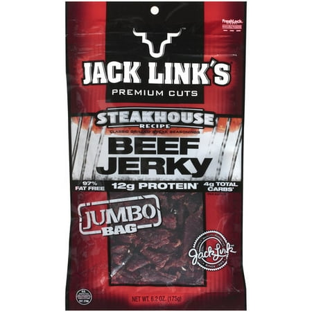 Jack Link's Steakhouse Recipe Beef Jerky Jumbo Bag, 6.2 Oz.