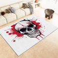 thumbnail image 2 of Area Rug 8x10 ft Gray Skull Graffiti Washable Print Rug, Indoor Non-Slip Low Pile Carpet for Living Room Bedroom Dining Room Bathroom Kitchen Accent Rug, 2 of 7