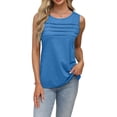 thumbnail image 2 of XDIAHBPL Camisole Tops For Women Summer Outfits Sleeveless Blouses Casual Loose Fit Shirts Neck Pleated Front Tank Tops, 2 of 6