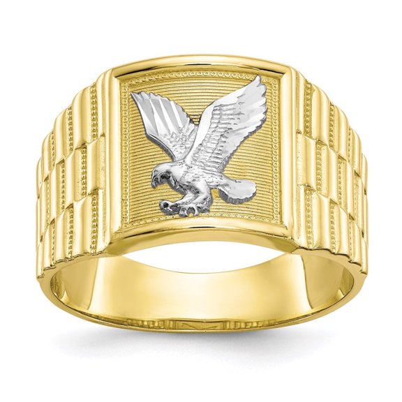Auriga Fine Jewelry 10K Yellow Gold & Rhodium Men's Eagle Ring Size 10