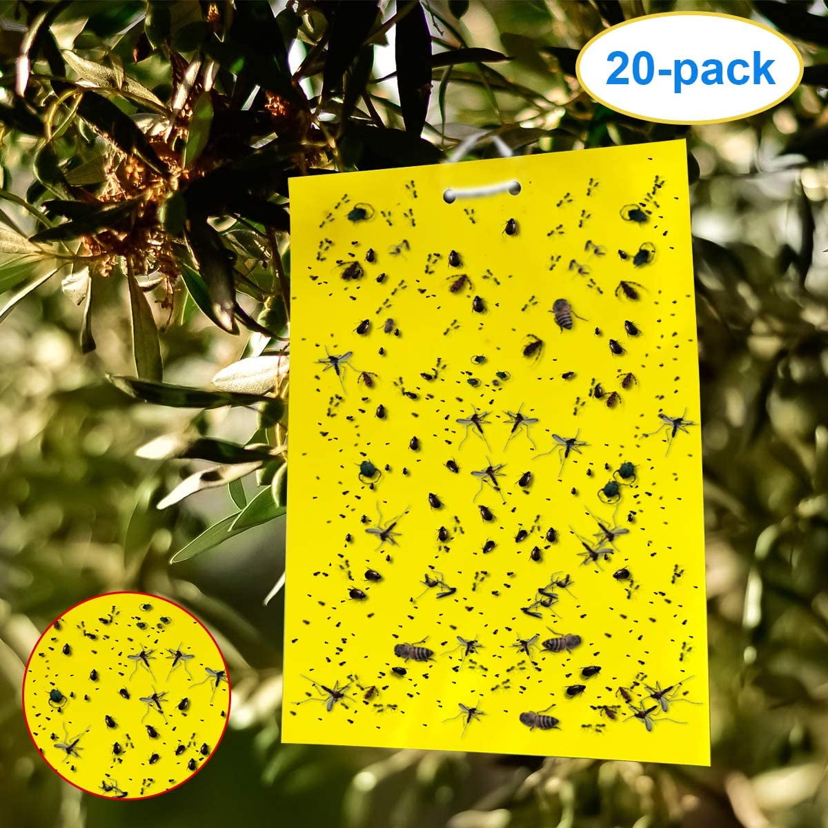 30PCS Dual-Sided Yellow Sticky Traps Flying Plant Insect Bugs Wasps Greenhouse 