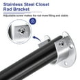 thumbnail image 3 of 4Pcs Closet Rod End Supports, 0.87" Stainless Steel Flange Rod Holder Bracket End Supports with Screws for Bathroom Closet Curtain, Silver, 3 of 7
