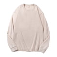 thumbnail image 5 of Domuza Mens Acid Wash Crewneck Sweatshirt, Vintage Long Sleeve Pullover, Loose Fit Streetwear Top - Beige XL, 5 of 5