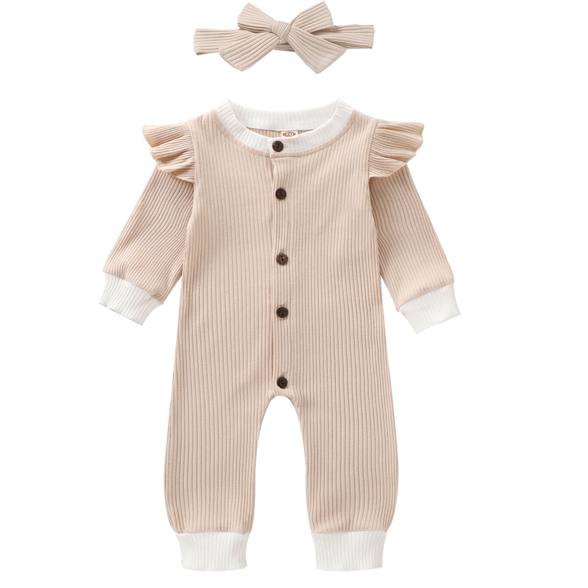 Baby Infant Girls Boys Striped Long Sleeve Romper Jumpsuits Bodysuits One Piece