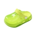 thumbnail image 2 of Huowey Baby Girls Kids Garden Clogs Cute Solid Color Transparent Stylish Lightweight Anti- Flat Sole Slides Sandals Waterproof Beach Pool Holiday Comfy Casual Water Shoes,Green,18-24 Months, 2 of 4