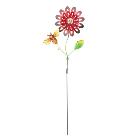 OUNONA Flower Garden Stake Metal Stakes Lights Flowers Yard Light Glow Plant Lawn Patio Ornaments Windmill Picks Floral Pathway