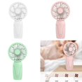 thumbnail image 2 of Portable Handheld Fan Portable Fan Rechargeable 600mAh 3 Speed Electricity Rechargeable Fan Quiet for Outdoor White, 2 of 4