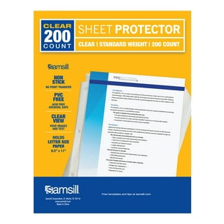 Samsill Color Edge Sheet Protectors 8.5 x 11 inch, Page Protectors for 3 Ring Binder, Standard Weight, Clear Sheet Protector, Le