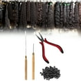 thumbnail image 1 of Hair Extension Pliers Set Hook Needle Silicone Rings Hair Tool Kit for Salon Use, 1 of 7