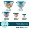 LeakProof Nestable Container Food Storage Bin Set, 10Piece, Clear