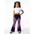 thumbnail image 5 of Girls Flared Pants, Wide Leg Bell Bottom Trousers, Digital Print Casual Kids Pants for Girls, Slim Fit Spring Summer Outfit (Ages 4-13), 5 of 6