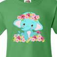 thumbnail image 4 of Inktastic Cute Baby Elephant with Flowers Youth T-Shirt, 4 of 5