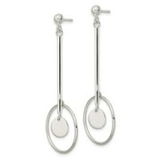 Designs by Nathan | 925 Sterling Silver Sterling Silver Bar and Circle Dangle Post Earrings