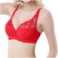 thumbnail image 2 of Cmfcve Women's Oversize Bra Solid Color Gathering Lace Bra Thin Breathable Lingerie Bra, 2 of 5