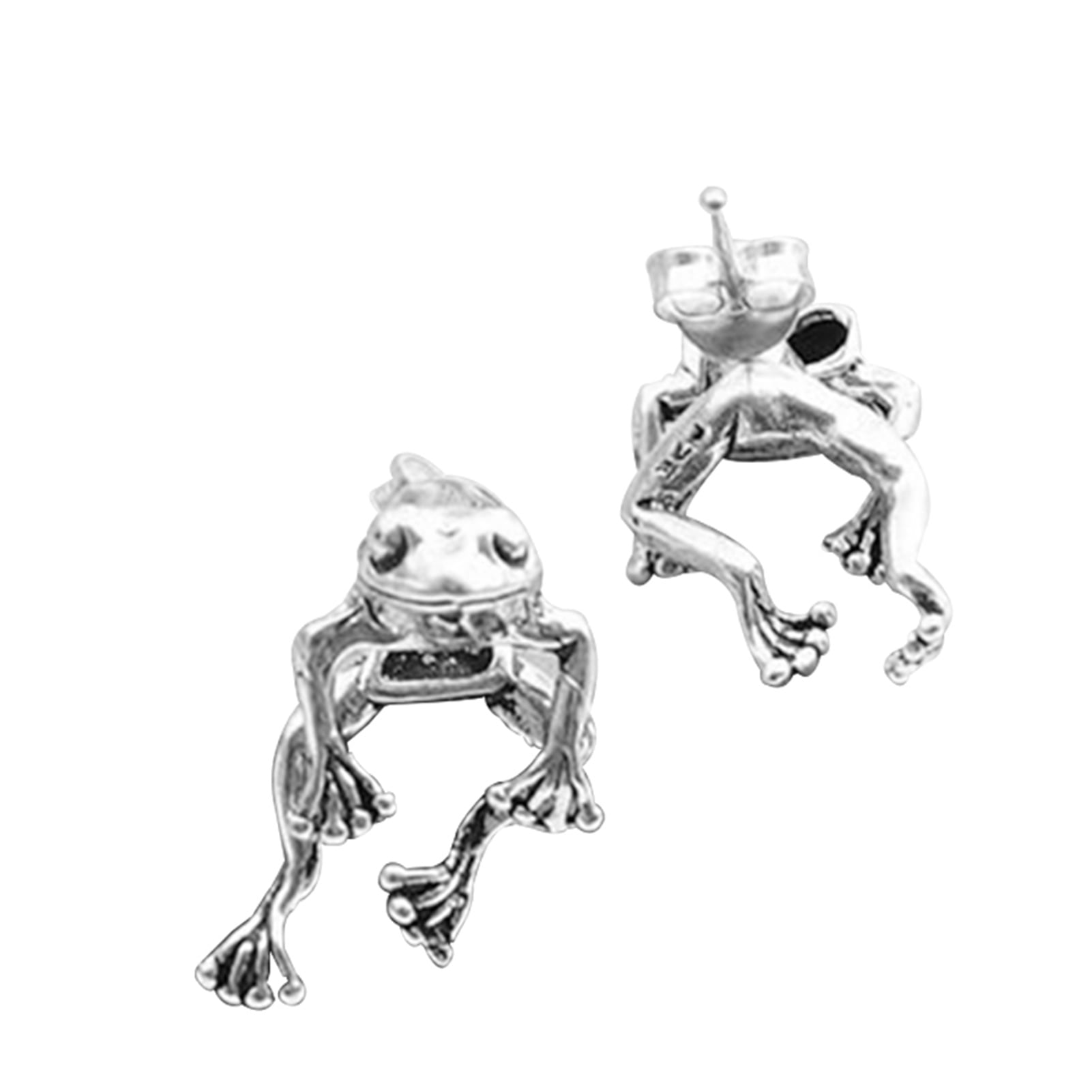 2 Way Frog Earrings for Frog Lover Jewelry Retro Stud Detachable Earrings Gift for Women