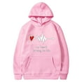 thumbnail image 2 of Jacenvly Valentine Sweaters for Women Long Sleeve Shirts Heart Pattern Hooded Loose Fashion Valentine'S Day Printed Hooded Plush Hoodie Top Hooded Hoodie Pink, 2 of 4