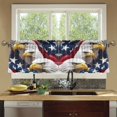 thumbnail image 4 of Yayeee Kitchen Curtains Tier Set of 2 Light Filtering 57"x36" Over Sink Window Panels, American Eagle Pattern, 4 of 7