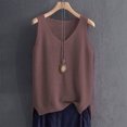 thumbnail image 3 of Jalioing Summer Tank Tops Women's Knitted Sleeveless Shirts Casual Loose Solid Color V Neck Pullover Tees, 3 of 4