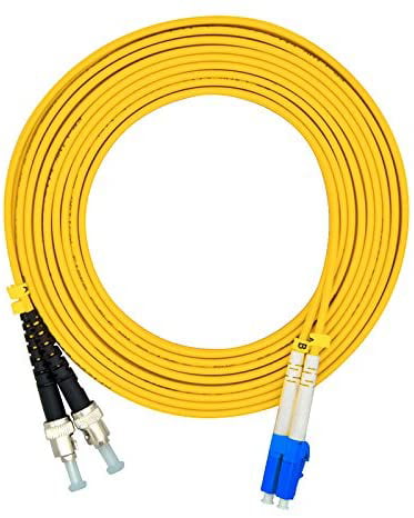 Jeirdus 10M LC to ST Outdoor Armored Duplex 9/125 SMFFiber Optic Cable Jumper Optical Patch Cord Singlemode 10Meters LC-ST