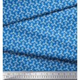 thumbnail image 3 of Soimoi Blue Cotton Voile Fabric Triangular Arrow Print Fabric by Yard 56 Inch Wide, 3 of 3