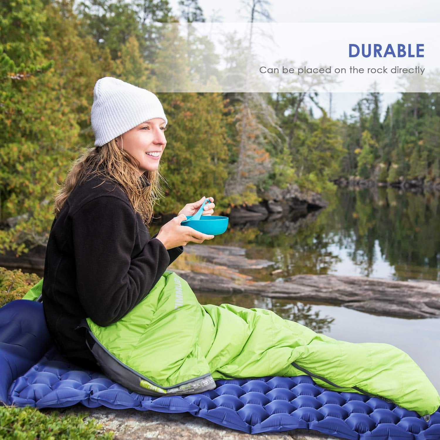 Jiaia Inflatable Sleeping Pad With Built In Pillow Inflatable Camping Mattress For Backpacking Traveling And Hiking Compact And Portable Camp Mat