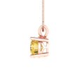 thumbnail image 3 of 1.0 ct Brilliant Round Cut Solitaire Yellow Diamond 14k Rose Solid Gold Everyday Affordable Designer Necklace Pendant with 16" Chain, 3 of 7