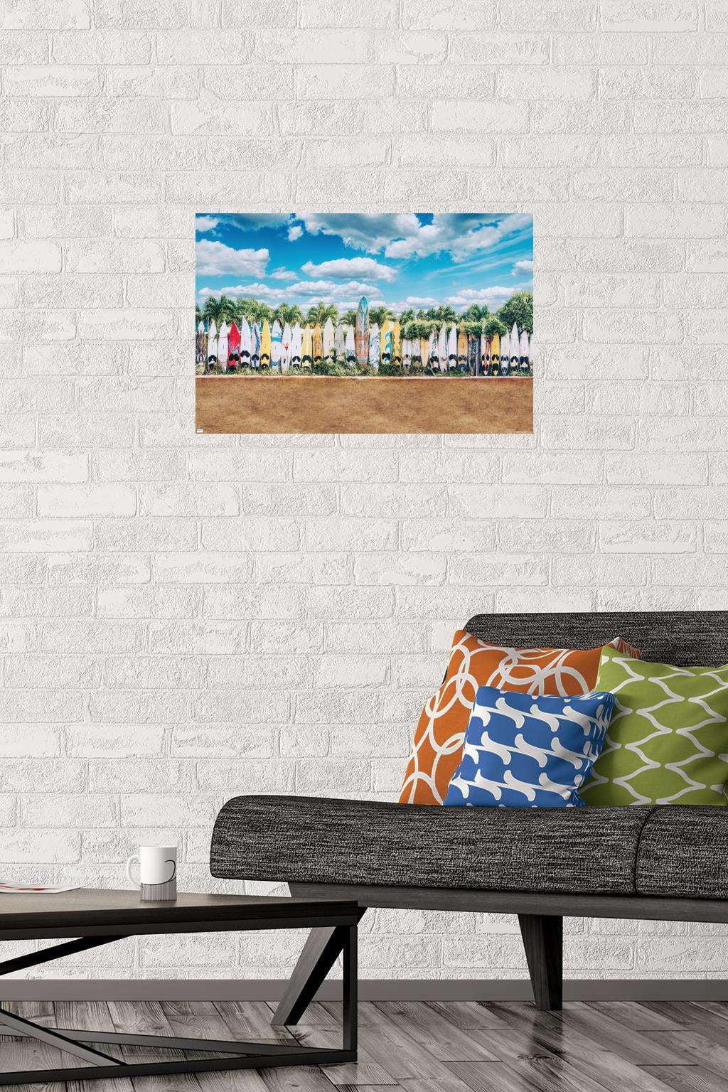 Surfboards in Maui, Hawaii Wall Poster, 14.725" x 22.375"