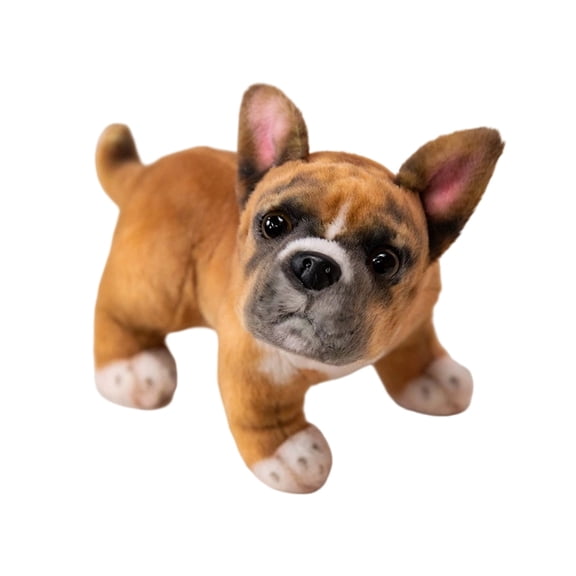 FEISHENTT Lifelike Frenchie Dog Stuffed Animal Super Realistic Plush French Bulldog Doll Puppy Plushies Toy Funny Gifts for Kids Present or Stuff Collection 8.66 Inches