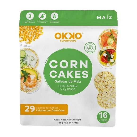 Galletas de maíz OKKO Superfoods con arroz y quinoa 136 g