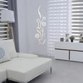 thumbnail image 4 of Adhesivo de Pared JAMW Flores de Espejo 3D para Dormitorio y Sala de Estar Plata, 4 of 5