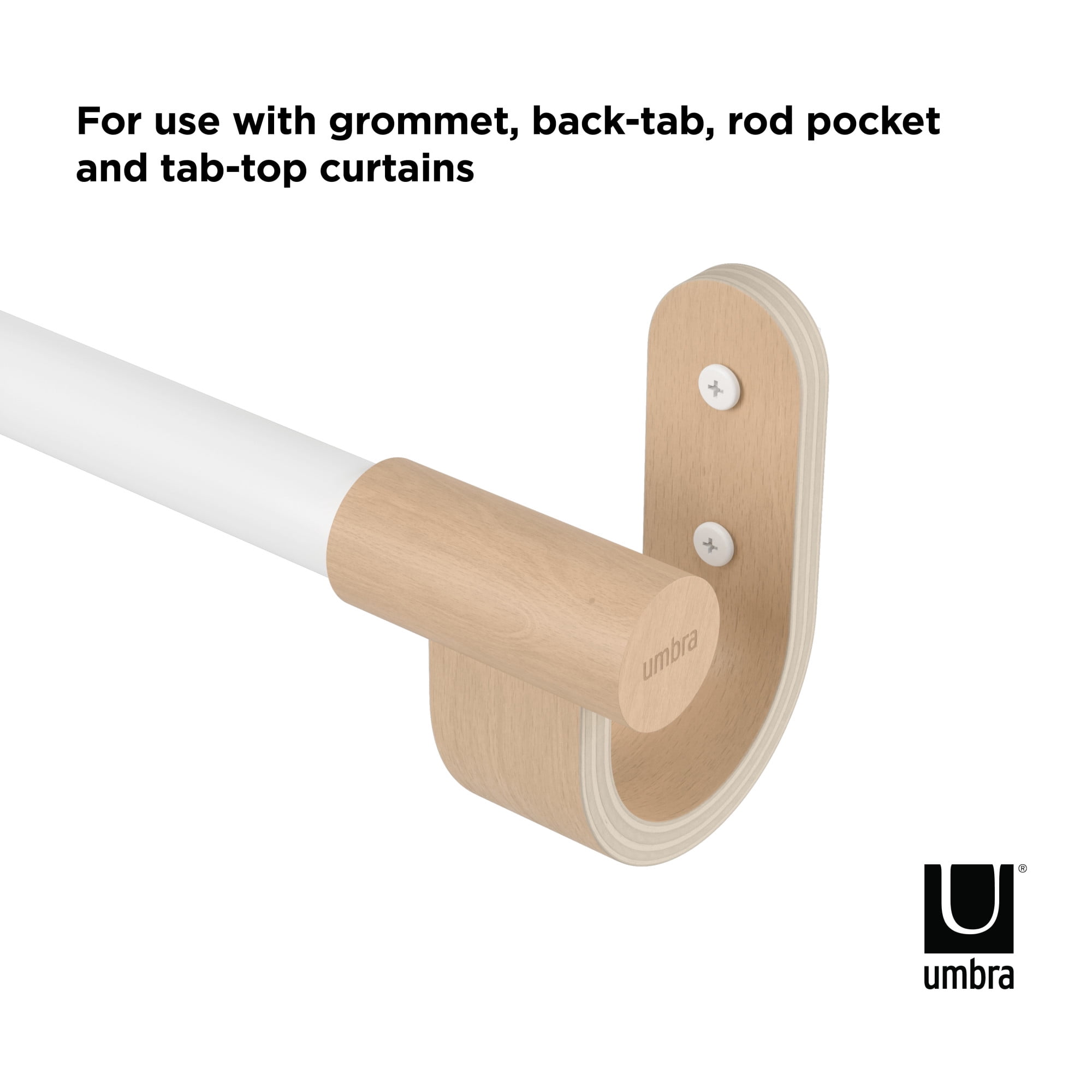 Umbra Bellwood White 2.5cm Adjustable Curtain Rod, 42.00 in