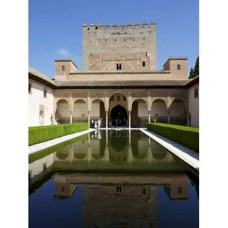 La Alhambra De Granada Patio De Los Leones Patio De Los Arrayanes and Comares Tower, Alhambra Palace, Granada, Andalucia, Spain Print Wall Art By Jeremy Lightfoot ()